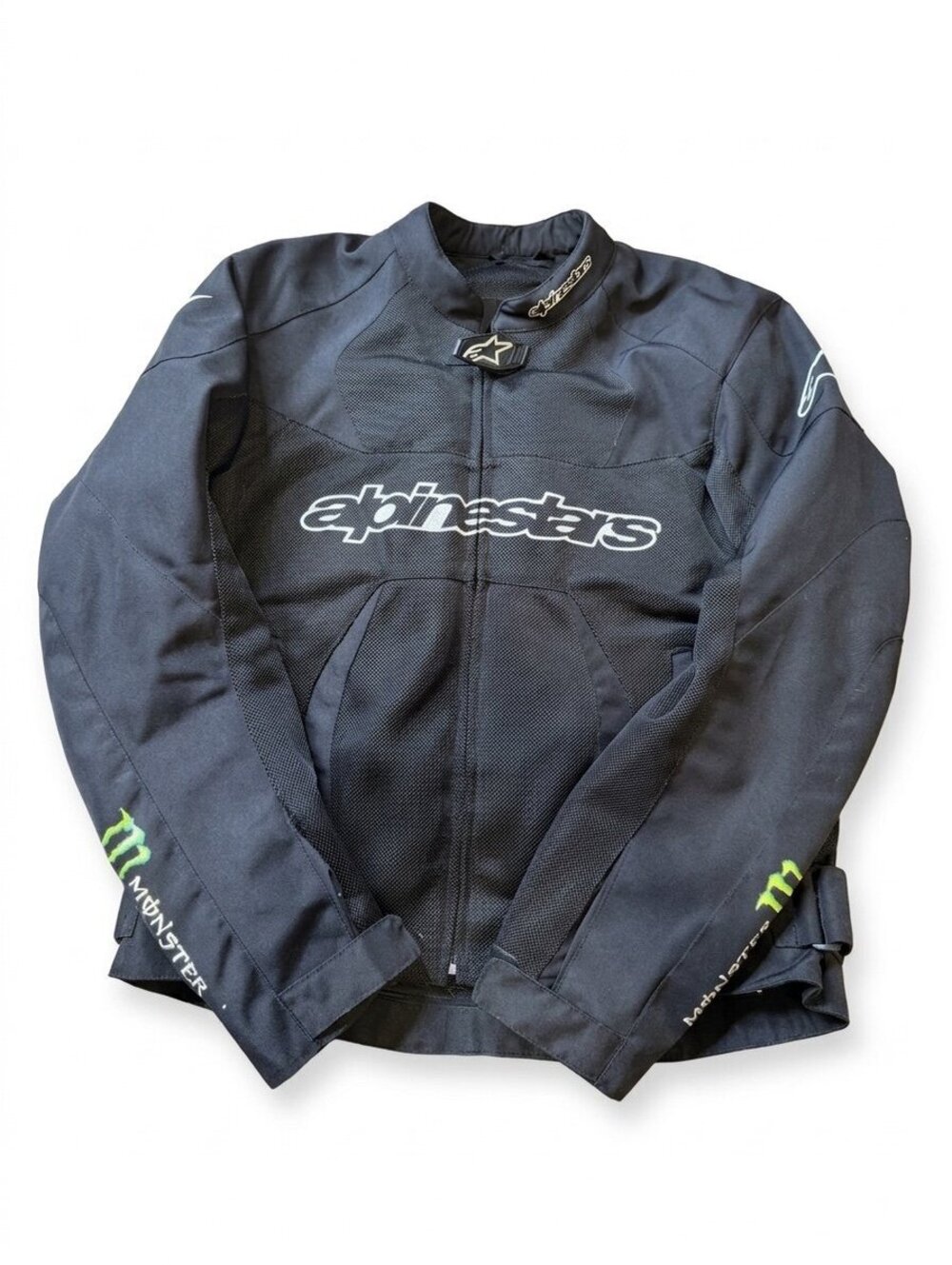 Alpinestars Monster Energy Moto Jacket Armoured Padded Lined Men Size M Black